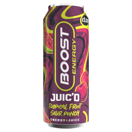 Boost energy juicd tropical fruit sour punch 500ml
