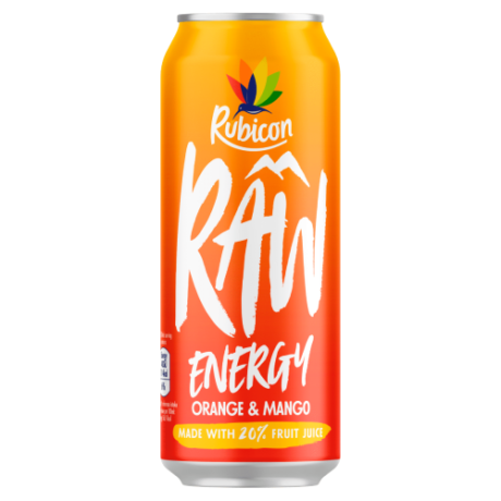 Rubicon raw energy orange & mango 500ml