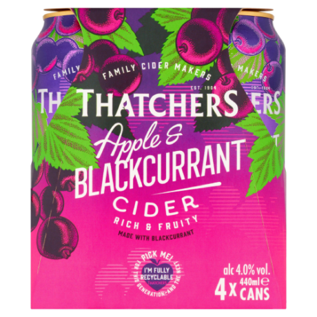 Thatchers apple & blackcurrant 4*440 ML